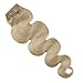 Produktbild Moresoo Clip in Extensions Echthaar Blond 14 Zoll Tressen Echthaar Clip in Haarverlangerung Wellig 7 Stück 100 Gramm