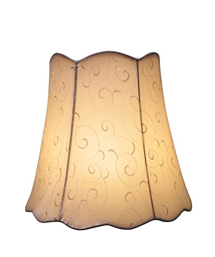 Image of Aspen Creative 34061 Transitional Scallop Bell Shape Spider Construction Lamp Shade in Beige, 16 inch Wide (10 inch x 16 inch x 15 inch)