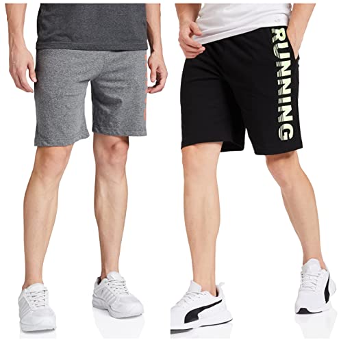 Image of Chromozome Men's Track Pants (N-169 Running Shorts Charcoal M) + (N-169 Running Shorts Black Medium)
