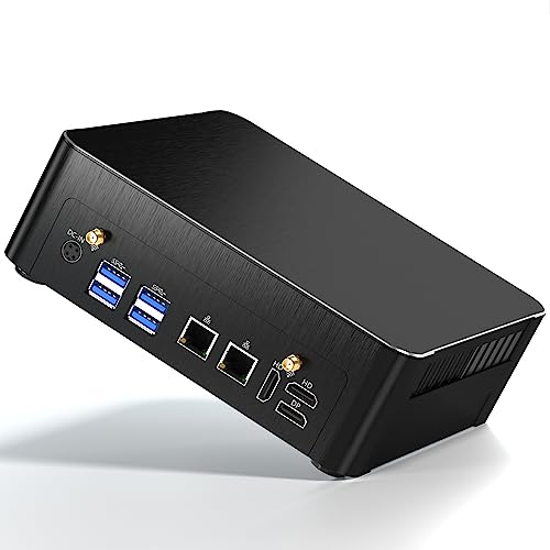 Kinupute Mini Gaming PC i9, Desktop Computer Core i9-9900T, TPM2.0, Windows 11 Pro, 16G DDR4, 512G NVME SSD, GeForce MXM GTX1650 4G, 2xHDMI/DP/USB-C Port, 4K@60Hz, 2x2.5G RJ45 LAN, WiFi 6E/BT5.3