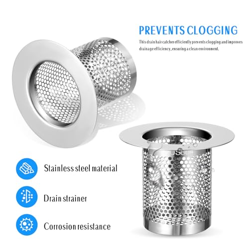 Colador para lavabo y bañera en acero inoxidable DOITOOL 3 piezas miniatura 4