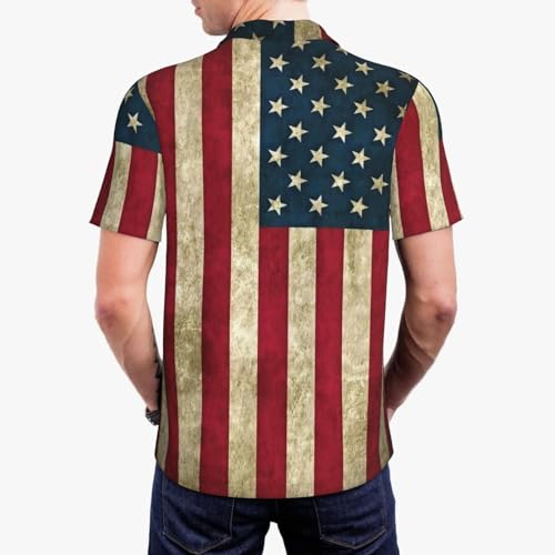 Polo chemises décontractées homme style drapeau américain été - 5