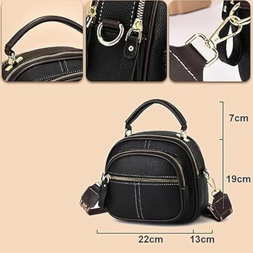 Balconfoster Crossbody Bag, Classic Multifunctional Compartments Adjustable Wide Shoulder Strap Leather Crossbody Bag2