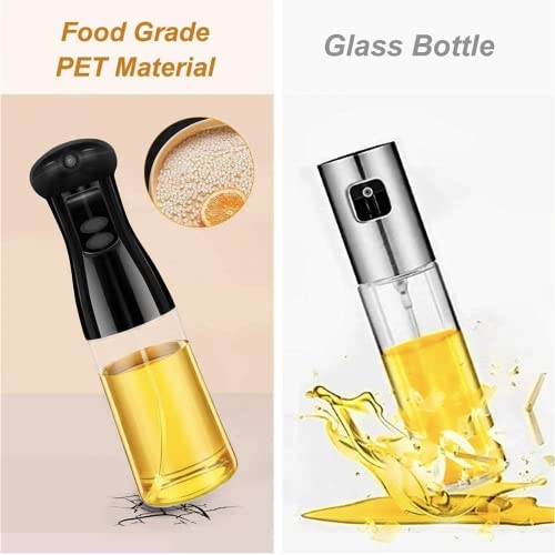 Evolux Oil Sprayer, (2Pcs) Kitchen Oil Spray For Air Fryer 210 Ml, Oil Sprayer With Brush, Basting Brush And Tongs, Reusable Oil Bottle For Cooking, For Bbq, Dressing Salads. #TOP2
