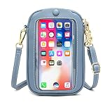 Aslana Touch Screen Phone Bag Vertical Small Crossbody Bag Handbag for Women (Light Blue)