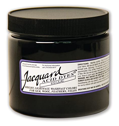 Jacquard Acid Dye - Lilac - 8 Oz Net Wt - Acid Dye for Wool - Silk - Feathers - and Nylons - Brilliant Colorfast and Highly Concentrated