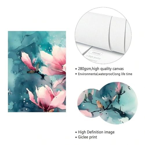 Affiche esthétique fleurs pivoine rose et tableau décoration murale