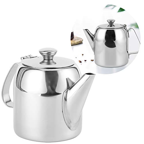 WPKD BLUEIY Stainless Steel Teapot Kettle,Stove Top Kettle,Coffee Pot,Home Office Silver Cold Short Spout Water Pot for Camping, Restaurant Kitchen (32 Ounces (About 850ML))