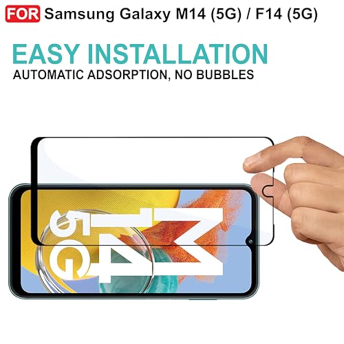 Image of CEDO Tempered Glass for Samsung Galaxy M14 / F14 (5G) | Screen Protector Full HD Quality Tempered Glass Anti-Scratch Edge to Edge Coverage with Easy Installation Kit (Black)