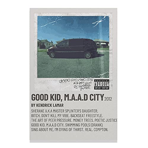 Image of DAHUOGE GOOD KID, MAD CITY KENDRICK LAMAR 2012 Canvas Poster Bedroom Decor Sports Landscape Office Room Decor Gift 12×18inch(30×45cm) Unframe-style1