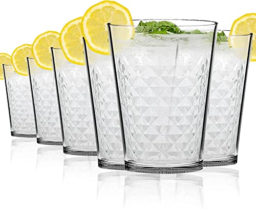 Scandinovia - 32 Oz Unbreakable Premium Iced Tea Glasses Tumbler (Set Of 6) - Bpa Free Tritan Plastic Cups - Dishwasher Safe Drinking Glasses For Juice, Beverages, Drinks & More (Clear) #TOP13