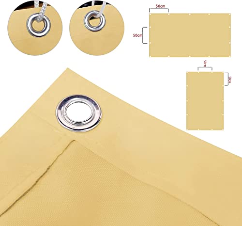 Voile d'ombrage pour extérieur jardin et terrasse bâche beige 550x700cm anti pluie