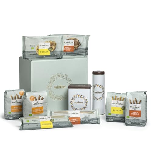 SGAMBARO Special Box - Pasta Mista Bio Grani Antichi 100% Italiana - Idea Regalo - Box Regalo Made in Italy - Include 2 Contenitori Pasta Corta e Lunga
