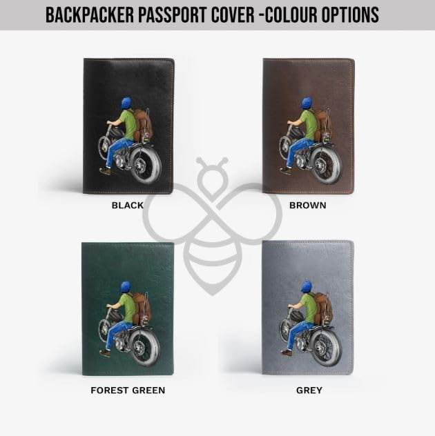 Image of The Messy Corner Unisex Vegan Leather Passport Cover | Classy & Stylish Printed Travel Case | (Black, Roadrush)
