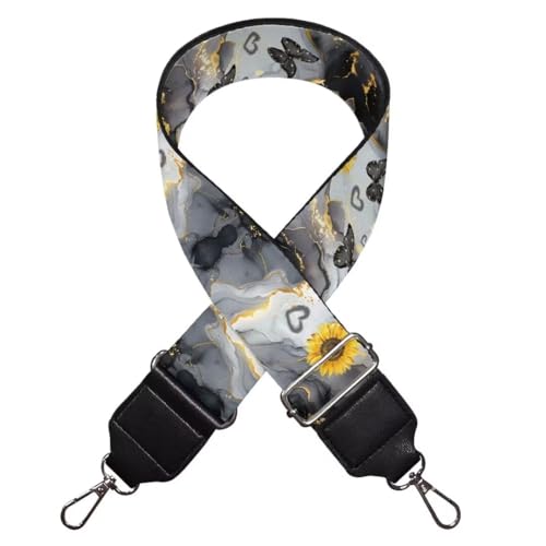 Image of Coldinair Gray Marble Purse Strap Sunflower Replacement Crossbody Bag Strap,Guitar Strap for Purses Crossbody, Purse Making Supplies