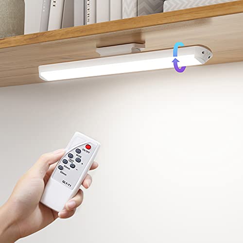 SOAIY LED Lampe Dimmable de Placard 34cm avec Télécommande, Applique Murale Tactile et Rechargeable, Lumière Réglette Led Ajustable sous Meuble Cuisine Sans fil à 3 Modes d'Eclairage 4000K-6500K