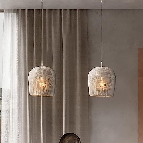 Suspension rotin tressé main luminaire rustique d'exception - 3