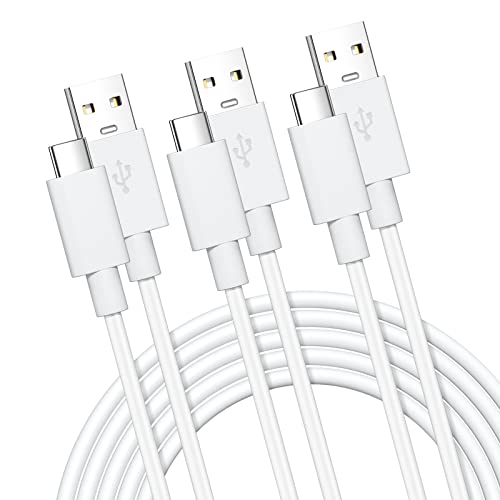 3.0A Cable USB C Samsung para Cargador Rápido, 60W Cable Movil para Cargador Universal, 3 Pack Cable USB Tipo C 6FT/1.8 Metros para Samsung Galaxy, Huawei, LG, Xiaomi, Redmi, Moto, Sony(Blanco) Cover