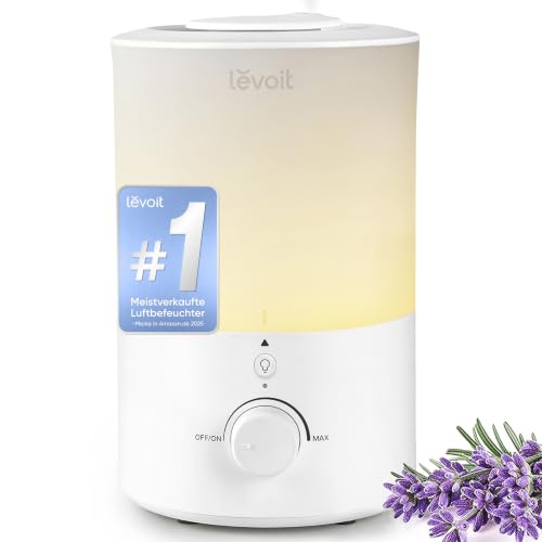 Levoit Luftbefeuchter Schlafzimmer, Nachtlicht, Aroma Diffusor, Warmweiß
