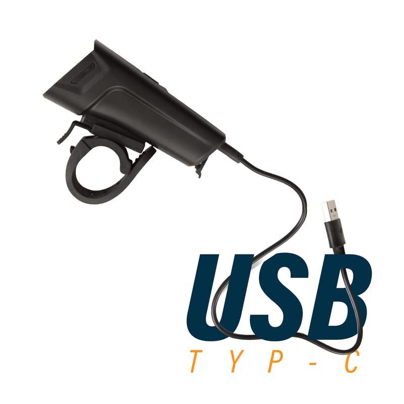 LED Premium Fahrradlicht - Set Akku - 100/75/50 LUX - Fahrradlampe USB wiederaufladbares Front- / Rücklicht, IPX5 Wasserdicht StVZO zugelassen Schwarz