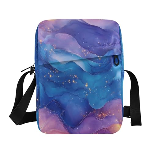 crossbody messenger bag shoulder bags Casual Purse Cross Body Adjustable Strap for business business- Beauty Blue Pink Purple