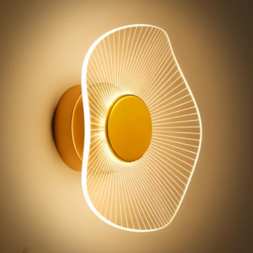 Image of Lamp master Luxury Crystal Wave Wall & Ceiling Light | 3-in-1 Color Changing Light | Antique Gold Finish | Modern Decorative Lamp for Living Room, Bedroom, Bedside, Hall, Restaurants, Home & Office