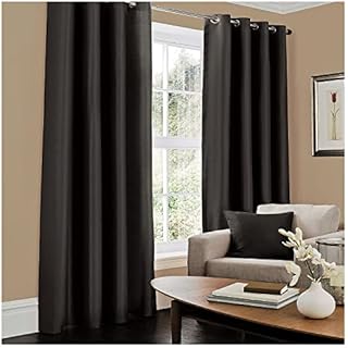 GC GAVENO CAVAILIA Faux Silk Eyelet Curtains For Living Room, 100% Polyester Ring Top Fully Lined Drapes, Teal, 90x90 Inch