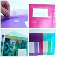 18 Stück Dokumententasche A5,Dokumentenmappe A5, 22,5x18cm Dokumententasche Abheftbar,7 Lochrand Sammelmappen Mit Etikettentasche,Wasserdichte Dokumentenmappe für Dokumente Organisieren (mehrfarbig) – Ansicht 3