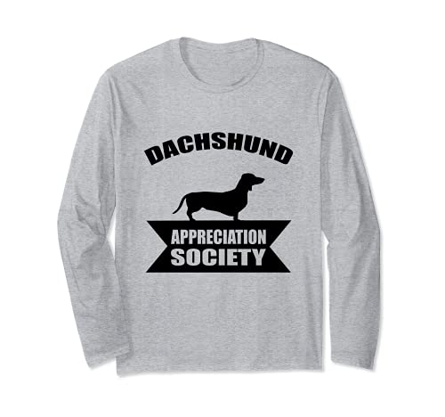 Dachshund Dog Long Sleeve T-Shirt, Grey