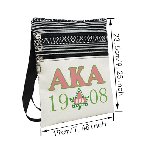 AKA 1908 Messenger Bag Small Ethnic Pattern Adjustable Strap Crossbody Zipper Pouch AKA 1908 Phone Organizer Wallet Cute Shoulder Handbag for Women Friends2