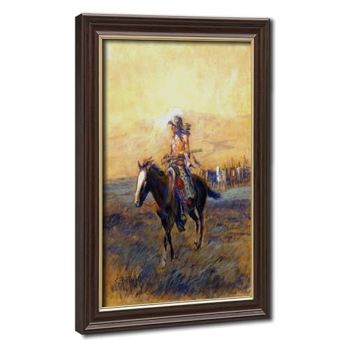 Impression sur toile Charles M Russell cavalier tableau 20x30 cm pour salon