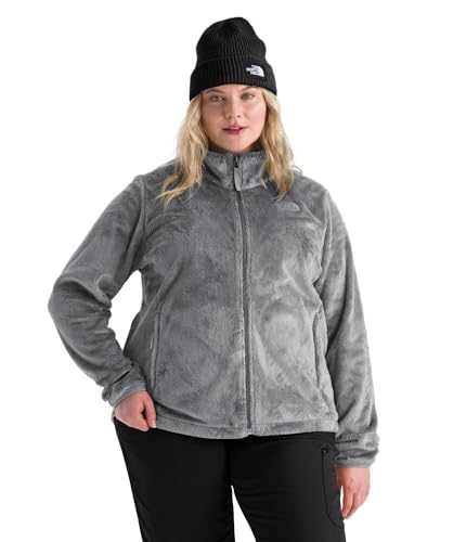 THE NORTH FACE Women�s Osito Full Zip Fleece Jacket (Standard & Plus Size) | Soft Fleece Coat with Elastic Bound Cuffs & Embroidered Logo, Smoked Pearl, Large