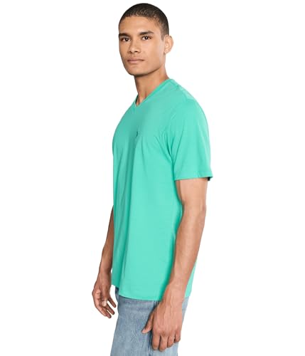 Image of U.S. Polo ASSN. Men's Solid V‑Neck T-Shirt, Aqua Teal, Medium