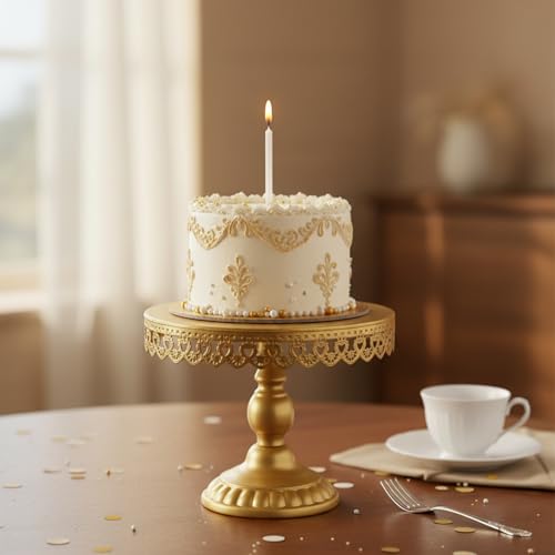 Présentoir à gâteaux doré et support cupcake en métal pour buffet - 7
