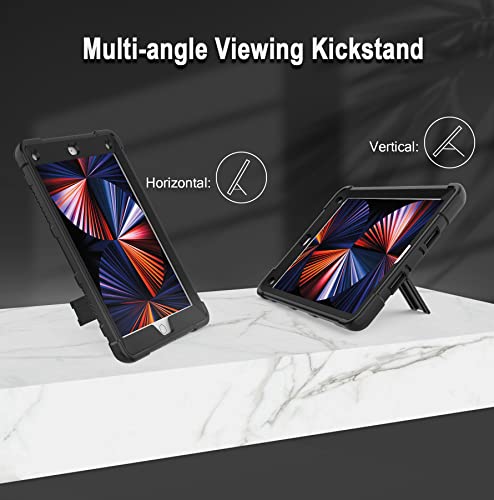 Rantice Ipad 6Th Generation Cases, Ipad 5Th Generation Case, Ipad Air 2 Case, Ipad 9.7 Case, Shockproof Rugged Drop Protection Cover Built With Kickstand For Ipad 9.7'' A1893/A1954/A1822/A1823 (Black) #TOP7