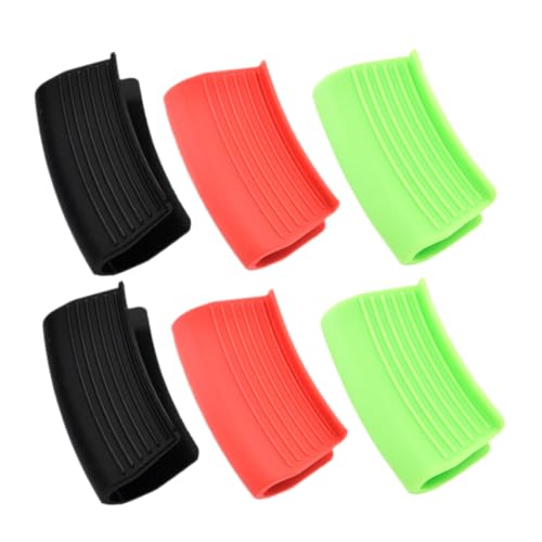 Garneck 3 Pares Clips de Oreja de Silicona empuñadura Tapas para Asas de sartenes Calientes agarraderas para ollas Clip de microondas Agarre de Silicona para sartenes Gel de sílice