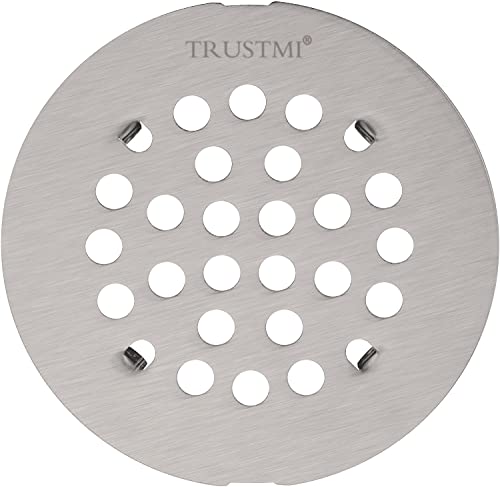 TRUSTMI 4-1/4 Inch Snap-in Shower Floor Drain Grate Replacement Cover SUS 304 Stainless Steel, Brushed Nickel, Also Chrome, Oil Rubbed Bronze and Brushed Gold for Choose