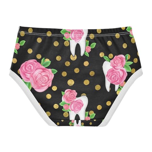 Pink Roses Tooth Gold Polka Dots Toddler Girls's Underwear 2T 202c13382