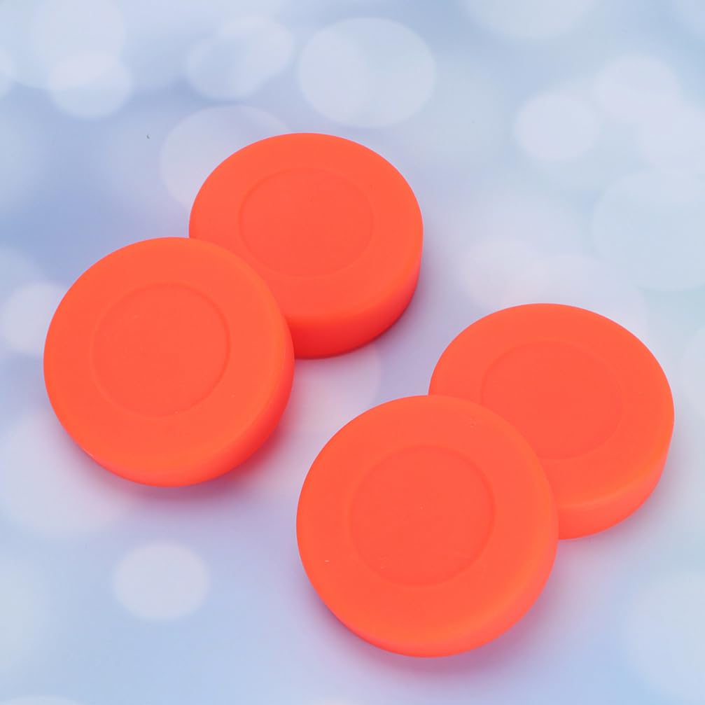 POPETPOP Rondelles de Hockey Glace 10 Pièces en Caoutchouc Rouge, Ronde