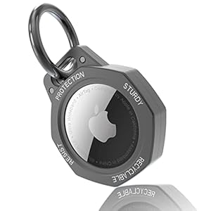 Tieuwant AirTag Holder, Aluminum Alloy AirTag Keychain, Light Anti-Scratch Air Tag. Holder with Key Ring for Apple Air…