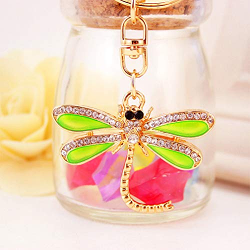 Cute Dragonfly Shape Crystal Rhinestone Sparkling Keychain Bag Pendant Handbag Charm for Women Girls4