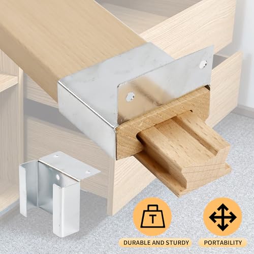 ZFYOUNG 4 PCS 15.7 Inch Wood Drawer Slides with Metal Slide Glides, Bottom Drawer Slides,Track Mount Drawer Glides.Suitable for Kitchen cabinets, Bedroom Dressers and Office desks. - Image 3