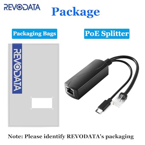 Image of Gigabit Type C PoE Splitter 5V 2.4A Output, IEEE 802.3af Standard 10, 100, 1000Mbps for Type C Charging Cable RJ45 Port Power Over Ethernet Type C Splitter Adapter (TYPEC0502G Black)
