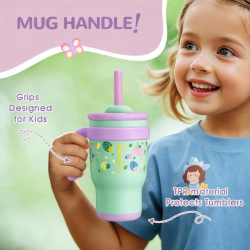 Image of 14 oz Toddler Tumbler with Handle, Kids Sippy Cups with Straw and Spout Lid