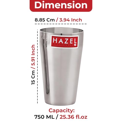 Set de 6 vasos de acero inoxidable 750 ml HAZEL miniatura 4