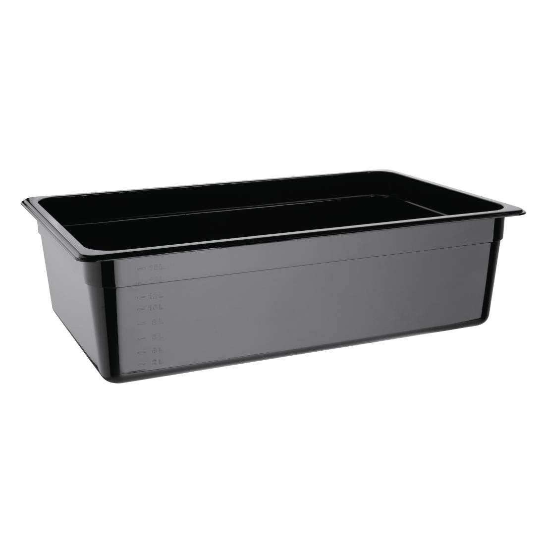 Vogue 1/1 Gastronorm Container 150mm 19.5 Litre Black Catering Food Storage Pan