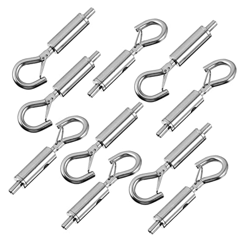 CIYODO 10pcs Spring Buckle Adjustment Hook Outdoor Hanging Hooks Spring Adjustment Clasp Cable Spring Clasp Turnbuckles Cable Tightener Spring Kit Tool Hooks Stainless Steel Silver