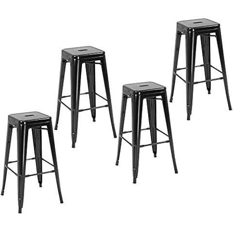 HOMCOM Tabourets de Bar Noir Cover