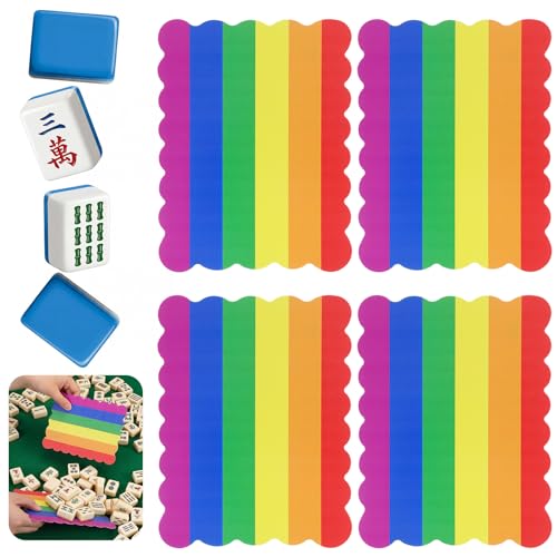 Outus 4 Pzs Mezclador de Cartas Mahjong Arcoíris PVC