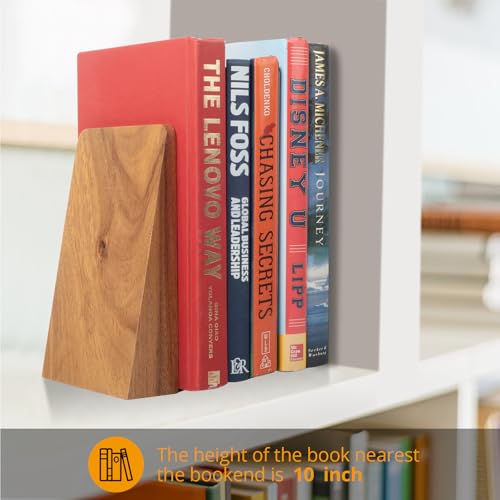 Drelifam Walnut Book Ends Heavy Duty Handmade Bookends For Shelves Book Ends Decorative To Hold Heavy Books  thumb #4